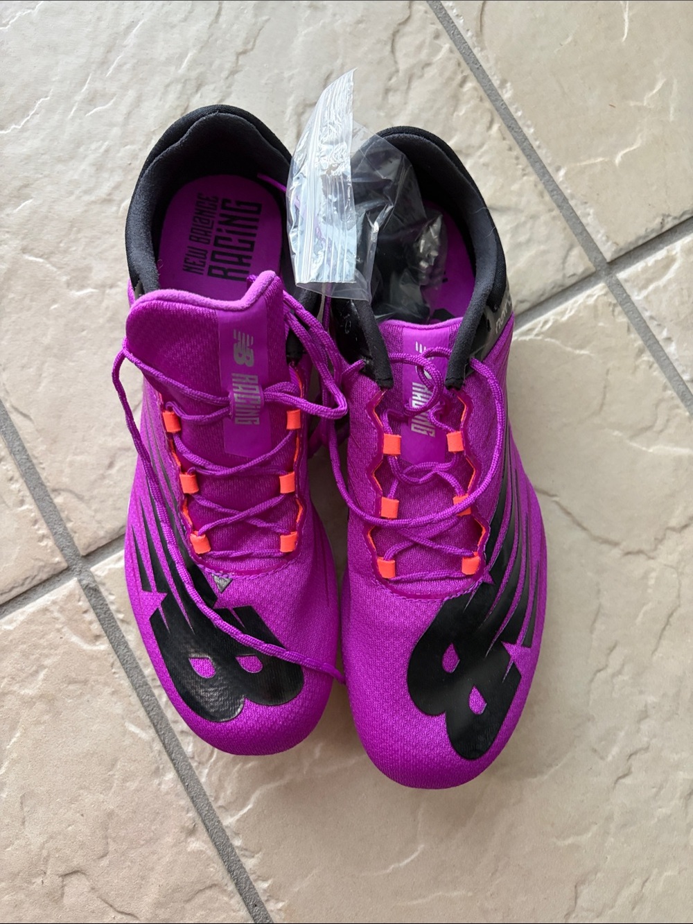 New Balance Women’s Racing Spikes - Magenta with Black & Orange Accents